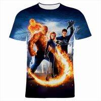 Fantastic Four Marvel Mens T-shirts Summer Short Sleeve 3D Print Women Clothing Fashion Streetwear Children Tee Shirt