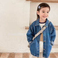 2881C แจ็คเก็ตเด็ก Denim Coat 2022ฤดูใบไม้ร่วงใหม่สาวเกาหลี Denim แจ็คเก็ต Simple All Match Boy S Cardigan Coat