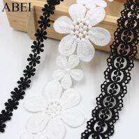 [HOT!] 5yards/lot Embroidery Polyester White Black Lace Trims Diy Chocker Jewelry Ribbon Handmade Sew Clothes Garments Accessories