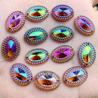 Wholesale 160pcs Shiny Oval Acrylic Rhinestone Flat back Cabochon Decoration Charm Craft DIY 13*18mm 2 holes crystal strass