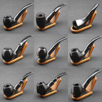 Classic Handmade Natural Ebony Wood Wooden Set Black Wooden + Pouch + Holder + 10pcs 9mm Filters