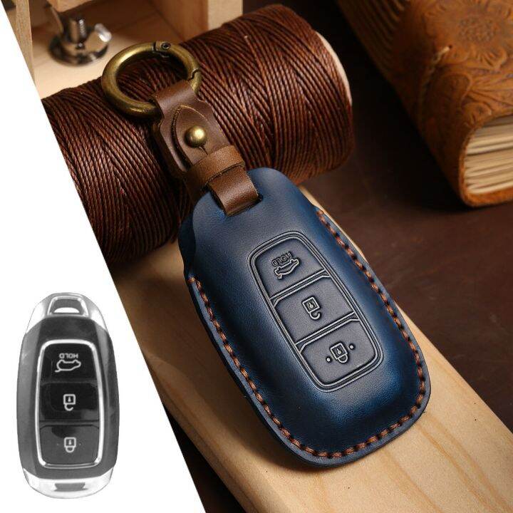 luxe-lederen-auto-key-case-cover-fob-sleutelhanger-accessoires-voor-hyundai-fiesta-lafesta-azera-i30-ix35-encino-solaris-azera-houder