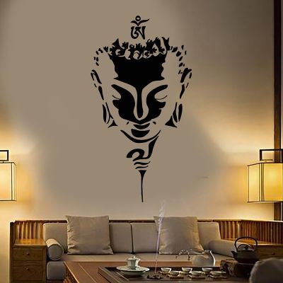Buddha Head Face Buddhism Yoga vinyl wall sticker home decor living room decal diy art mural wallpaper