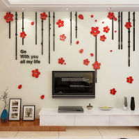 Flower Acrylic 3D Wall Stickers Bedroom Living Room TV Background Wall Creative Decoration Stickers