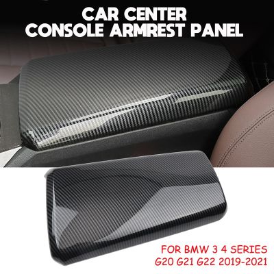Carbon Fibrer Center Console Armrest Panel Cover Trim for 3 4 Series G20 G21 G22 2019-2021 Car Accessories