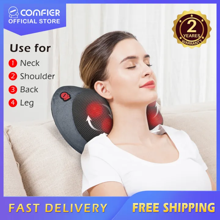 Comfier Neck and Back Massager with Heat-Shiatsu Massage Pillow - 6108G ...