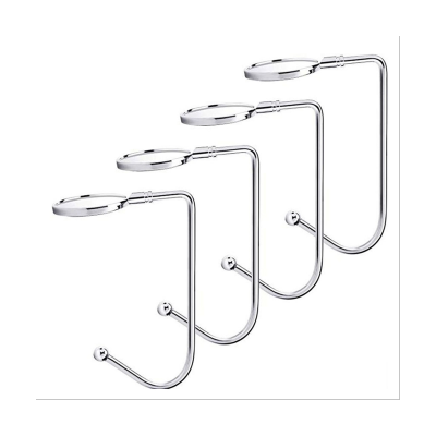 4 Piece Metal Hooks Hanger Hook Hanger Xmas Stocking Hangers Christmas Safety Hanger Grip for Christmas Party Metal