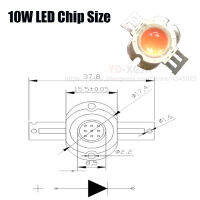 10P LED Round Base With lens 10W warm white Red Full spectrum light 60120degree circular light source Spotlights Aquarium Light