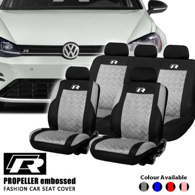 R line Printing Logo Propeller Embossed Interior Accessories Universal Car Seat Cover for Volkswagan Golf 4 7 Polo Passat Tiguan