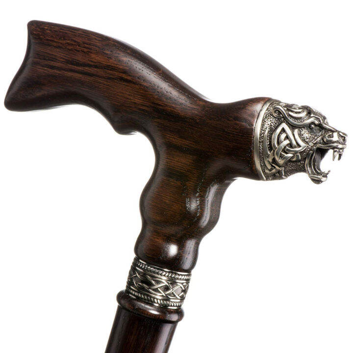 Asterom Unique Wooden Walking Cane For Men - Celtic Bear - Fancy Wood ...