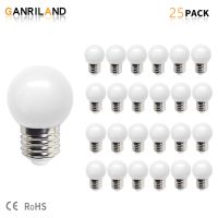 【YF】♝ﺴ  GANRILAND 1W Plastic G45 String Bulbs E27 220V Warm 2700K Garden Outdoor Bulb