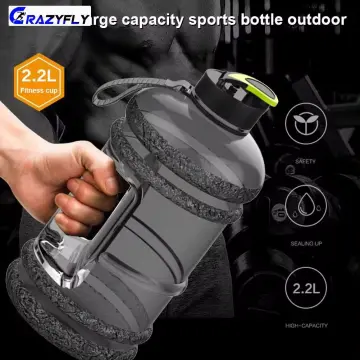 2.2L Large Capacity Sports Water Bottle Outdoor Leak-proof Fitness Gym  Training Ton Cup Shaker Bottle with Portable Handle