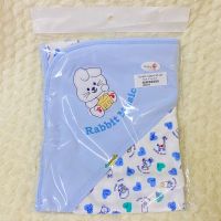 Baby Club ผ้าห่อตัวเด็ก (Cotton) มีหมวก ปักลาย ขนาด 30"x30"