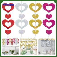 OVCHED SHOP 100Pcs DIY รูปหัวใจ อุปกรณ์จัดงานแต่งงาน จี้บอลลูนประดับด้วยเลเซอร์ วันวาเลนไทน์สายห้อย ตกแต่งแขวนงานแต่งงาน พวงมาลัยหัวใจสีแดง