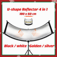 U shape Reflector 4 in 1 black, white, golden , silver 180x60cm; 110x50cm