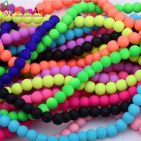 OlingArt Rubber Glass Beads High 6MM Quality 100PCS/Lot Candy Color Neon Matte Loose Handmade Jewelry Making Bracelet DIY