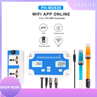 Keykits-ไร้สาย WiFi ออนไลน์ควบคุมตรวจจับเครื่องตรวจจับคุณภาพน้ำมืออาชีพ3-In-1 Ph/orp/temp ควบคุมคุณภาพน้ำทดสอบที่มีรีเลย์แยกเปลี่ยนขั้วไฟฟ้า BNC ประเภท P Robe ตรวจสอบคุณภาพน้ำ