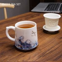 【hot】┅۩ Cup with Lid Enamel Color Inner Filter Large-capacity Teacup Chinese Set Supplies