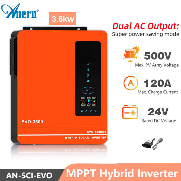 Anern 3.6KW/4.2KW Solar Inverter 24V 120A Hybrid Off-grid Inverter Pure ...