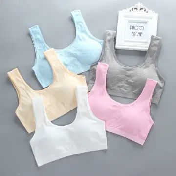 Teenage Girl Training Bra With Chest Pad Sports Bra 8-14 Years Cotton Kids  Underwear