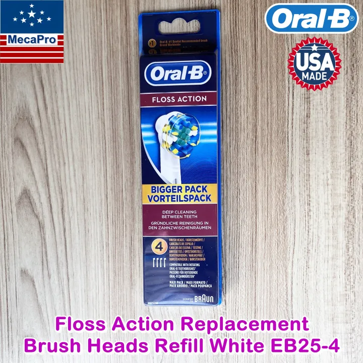 OralB® Floss Action Replacement Brush Heads Refill สีขาว 4 ชิ้น/แพ็ค