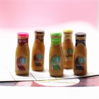 10 Pcs Mini Cute Resin 3D Coffee Frappuccino Bottle Imitation Food Drink Miniature Art Supply DIY DollHouse Decor Craft 9x27mm