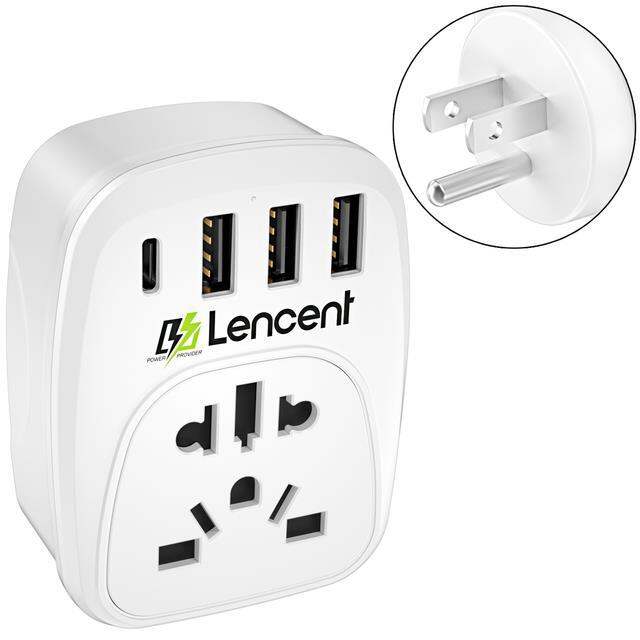 new-popular-lencenttoadapter-พร้อม1outlet-3-usb-1-type-c-portadapter-overload-protection-ซ็อกเก็ตผนัง5-in-1