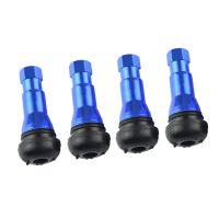 ❐㍿ 4pcs Blue TR413 Outer Mount Aluminum Wheel Tire Valve Stem Car Rust Proof Rubber construction outstanding weather resistance