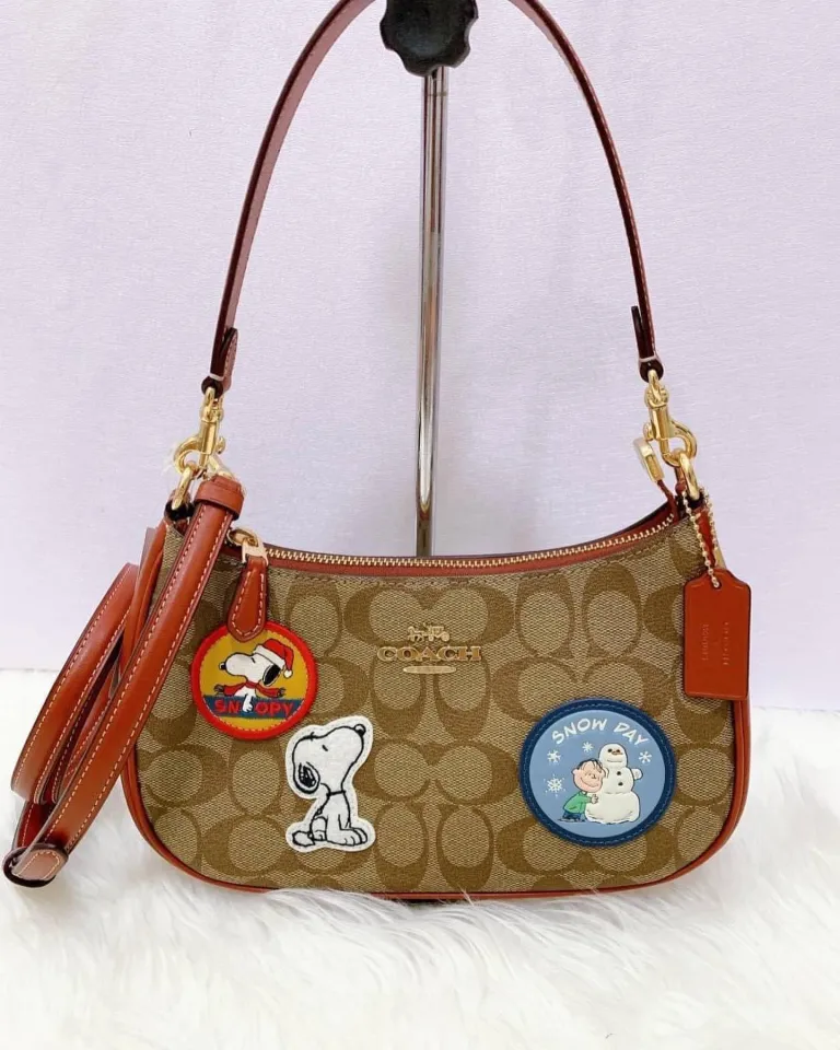 Coach X Peanuts Teri Shoulder Bag In Signature Canvas With Patches