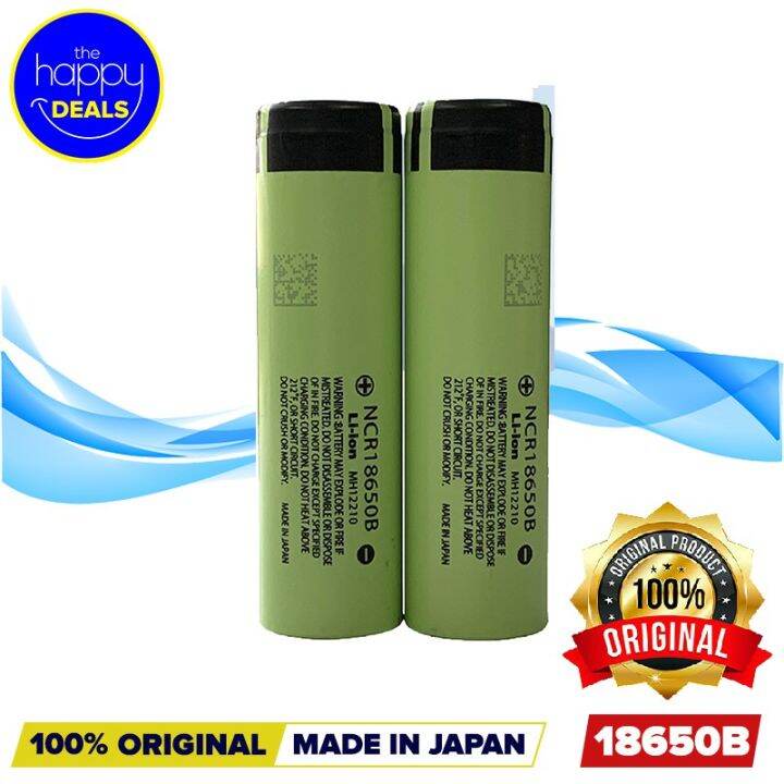 NCR18650B 3400mAh 4.9A Battery Flat Top Made In Japan (Set Of 2)Mon ...