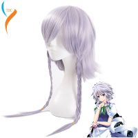 Anime TouHou Project OW Reaper Genderbend Izayoi Sakuya Silver grey Braided Cosplay Wig Wig Cap