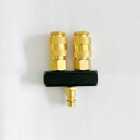 European Type Quick Connector Pneumatic 2 Way Air Line Aluminum Material 1/4 Quick Coupler Air Compressor Part Hose Connector Hand Tool Parts Access