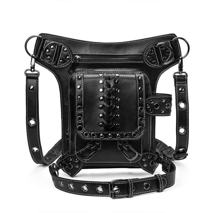 2023-foreign-trade-new-bags-female-european-and-american-punk-pu-leather-womens-cross-body-bag-outdoor-riding-running-bag-male-wholesale