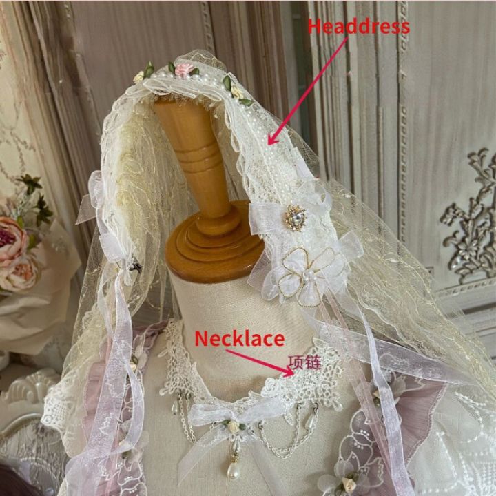 ชุดเดรสโลลิต้าสไตล์วินเทจสไตล์วิคตอเรียของผู้หญิงชุดเดรสงานเลี้ยงแต่งงานเจ้าหญิงผูกโบว์ลูกไม้