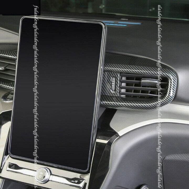 for-ford-explorer-2020-2021-carbon-fiber-look-middle-console-air-outlet-vent-moulding-cover-trim-car-accessories