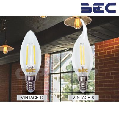 HOT** BEC หลอดไฟ LED หลอดจำปา 2W รุ่น VINTAGE แสงเหลือง Warm White ส่งด่วน หลอด ไฟ หลอดไฟตกแต่ง หลอดไฟบ้าน หลอดไฟพลังแดด