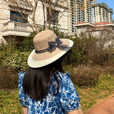 Womens 2022 Spring Summer Bow Fashion Big Brim Hat Outdoor Sun Hat Seaside Beach Hat Ladies Sun Hat SJ146