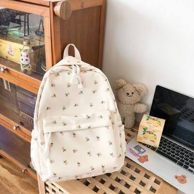 Wild And Primary Floral Backpack Simple Casual School Wind Small Fresh
