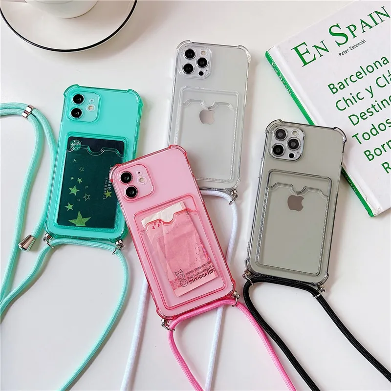 Half Face Phone Case With Lanyard For Iphone 14 13 12 11 Pro Max Xs Max