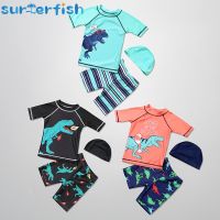 2022 children 39;s short-sleeved split swimsuit quick-drying sunscreen Kids big boy swimsuit boy student vacation Dinasour suit