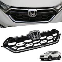 กระจังหน้า หน้ากระจัง ลาย MODULO รุ่น ฮอนด้า HONDA CR-V CRV ปี 2017 - 2021 สีดำ แต่งขอบโครเมี่ยม มีโลโก้ 1 ชิ้น