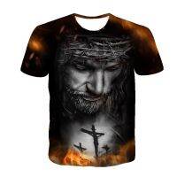 Jesus T-shirt 3D Printing Fashion Casual Round Neck Trend Hot christians T-shirt men Tops with Big yards Short Sleeves