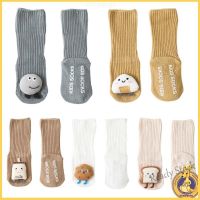 【hot sale】 ☒☂☏ C10 OMGx 1 Pair Cartoon Baby Socks Children Breathable Knee Length Socks Solid Color Non-slip Floor Walking Socks Cotton Sto