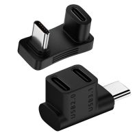 Adaptateur USB 3.1 Type C à Angle Droit Résistant à 90 Convertisseur 2 en 1 Mâle à Femelle PD 100W Charge Rapide pour Pont Vapeur