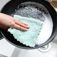 1pc Super Absorbent Microfiber kitchen dish Cloth High-efficiency tableware Household Cleaning Towel kichen tools gadgets cosina Dish Cloth  Towels