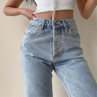 New Hole Jeans Womens Plus Size S-XXL Elasticity High Waist Pencil Pants Trousers Blue Stretch Jeans