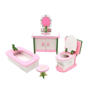 1:12 Dollhouse Miniature Furniture Wooden Creative Bathroom Bedroom Restaurant For Kids Action Figure Doll House Decoration Doll