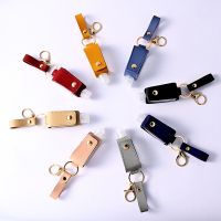 【CW】 Multicolor Hand Sanitizer Leather Pu Reusable Storage Bottle With Keychain