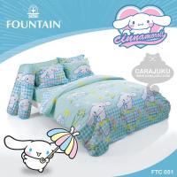 (Promotion!!) FOUNTAIN ชุดผ้าปูที่นอน ชินนามอนโรล Cinnamoroll FTC051 ลิขสิทธิ์แท้ #ชุดเครื่องนอน ผ้าปูที่นอน ผ้านวม ผ้าห่ม ราคาถูก ผ้าปูที่นอน ชุด เครื่อง นอน ซาติน ผ้า นวม ชุด ผ้าปูที่นอน