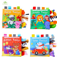 Greenmart Oem Animal Tail Cloth Book Baby Ring Paper Cloth Book Baby Early Education Toys 0-1 Year Old Baby Custom Toy Plush